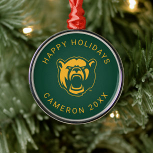Baylor Bears Head Logo Holiday Metal Ornament