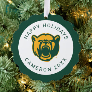 Baylor Bears Head Logo Holiday Ornament Card