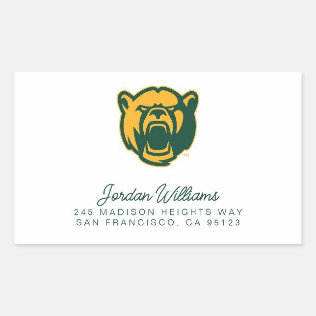 Baylor Bears Head Logo Rectangular Sticker (Front)