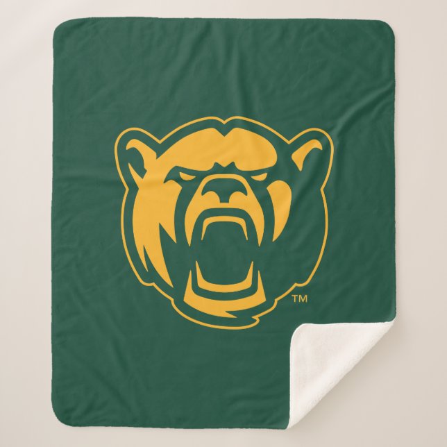 Baylor Bears Head Logo Sherpa Blanket (Front)