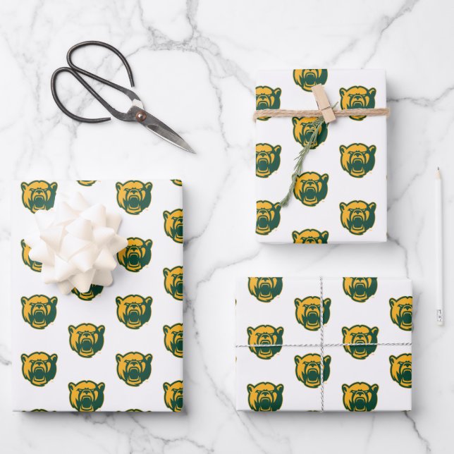 Baylor Bears Head Logo Wrapping Paper Sheets (Front)