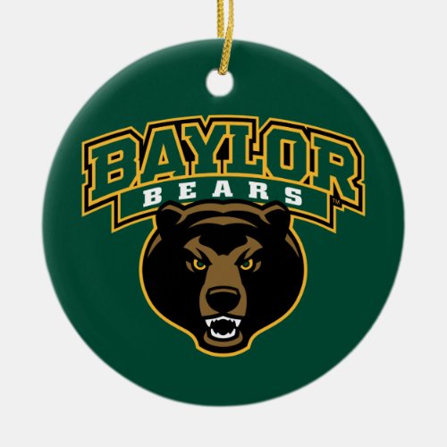 Baylor Bears Wordmark and Logo Ceramic Ornament