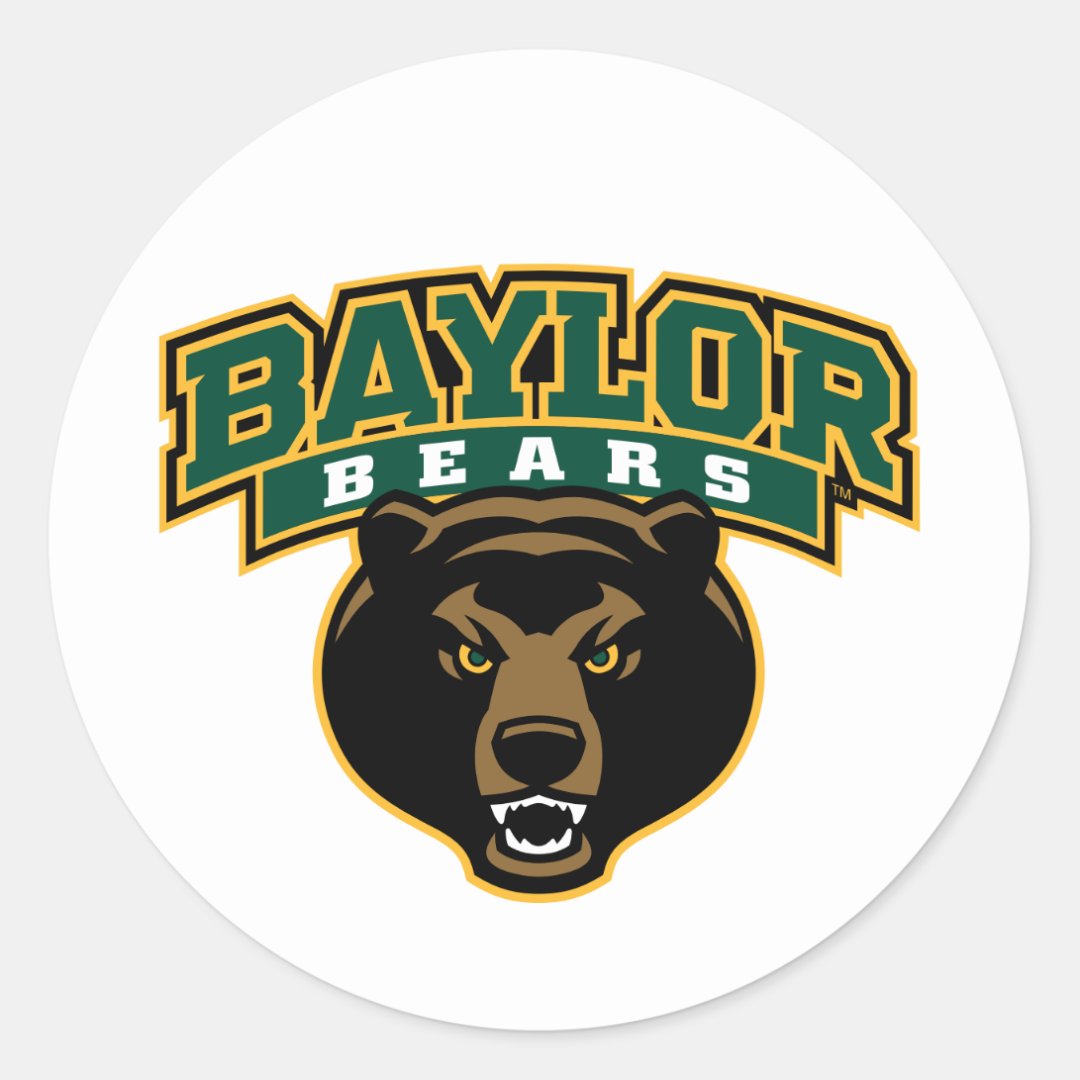 Baylor Bears Wordmark and Logo Classic Round Sticker | Zazzle