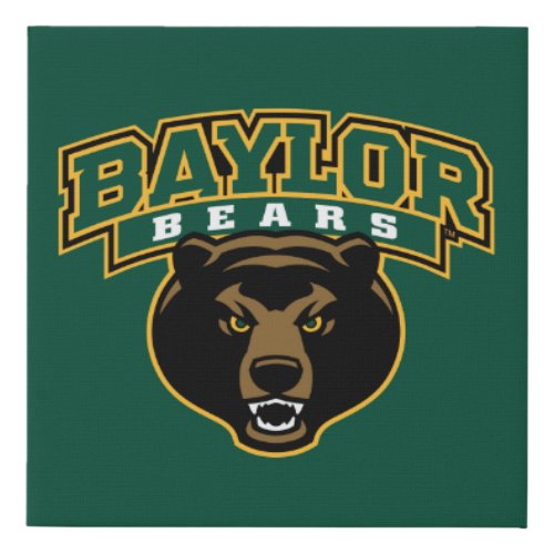 Baylor Bears Wordmark and Logo Faux Canvas Print
