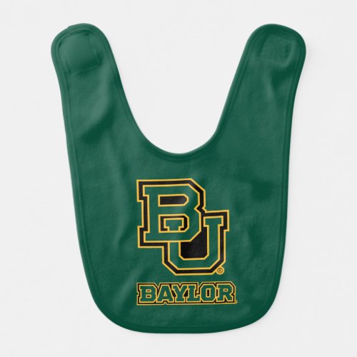 Baylor Block Letters and Logo Type Baby Bib