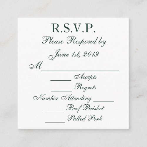 Baylor Green and White Response RSVP Cards