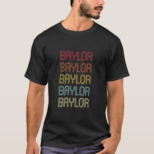 Baylor Retro Wordmark Pattern Vintage Personalized T_Shirt