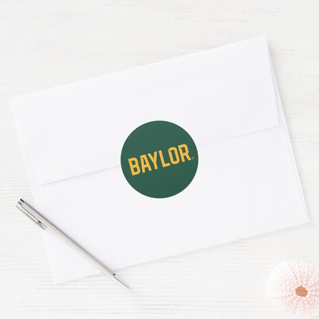 Baylor University BEARS Wordmark Classic Round Sticker (Envelope)
