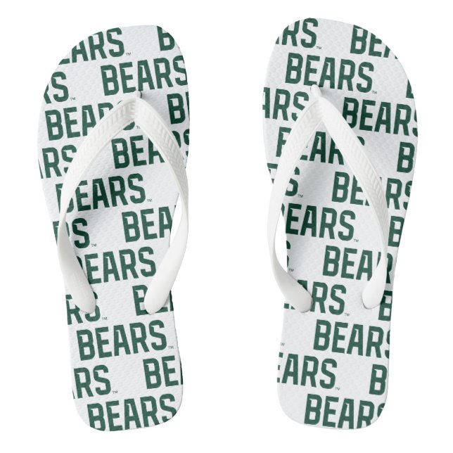 Baylor University BEARS Wordmark Flip Flops (Footbed)