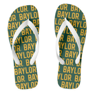 Baylor University BEARS Wordmark Flip Flops