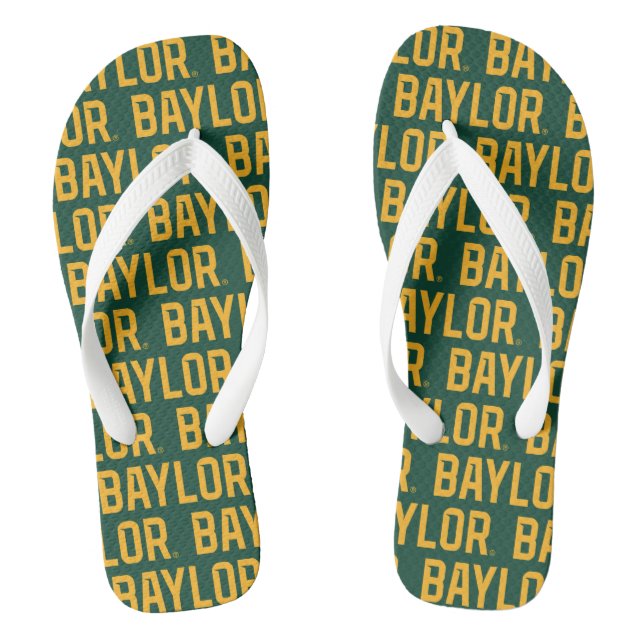 Baylor University BEARS Wordmark Flip Flops (Footbed)