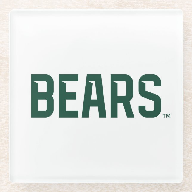 Baylor University BEARS Wordmark Glass Coaster (Front)