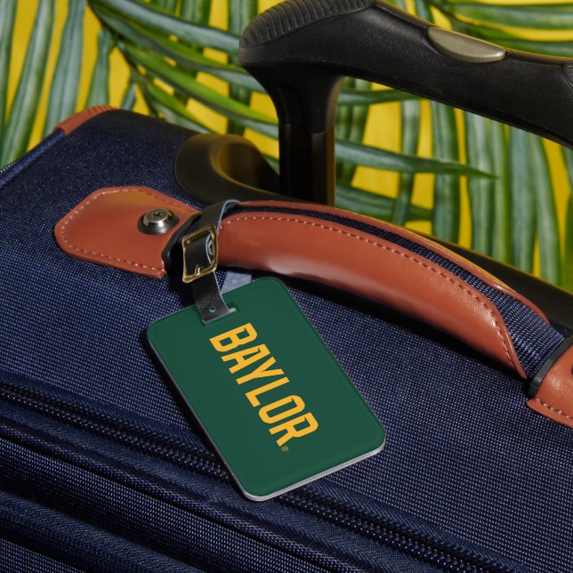Baylor University BEARS Wordmark Luggage Tag (Front Insitu 1)