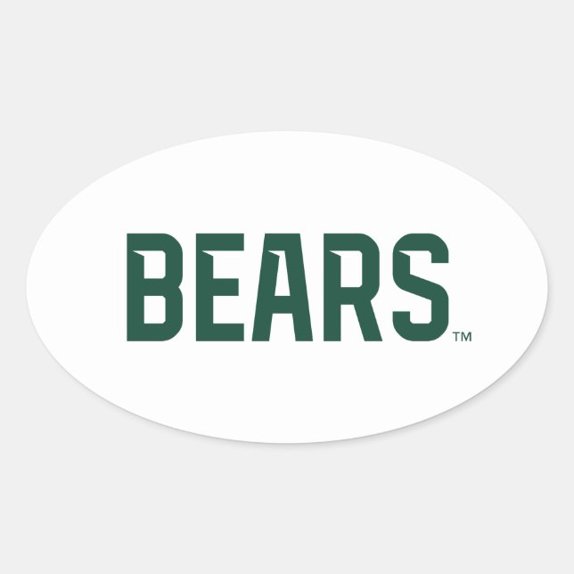 Baylor University BEARS Wordmark Oval Sticker (Front)