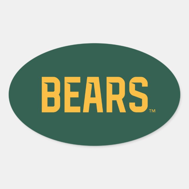Baylor University BEARS Wordmark Oval Sticker (Front)
