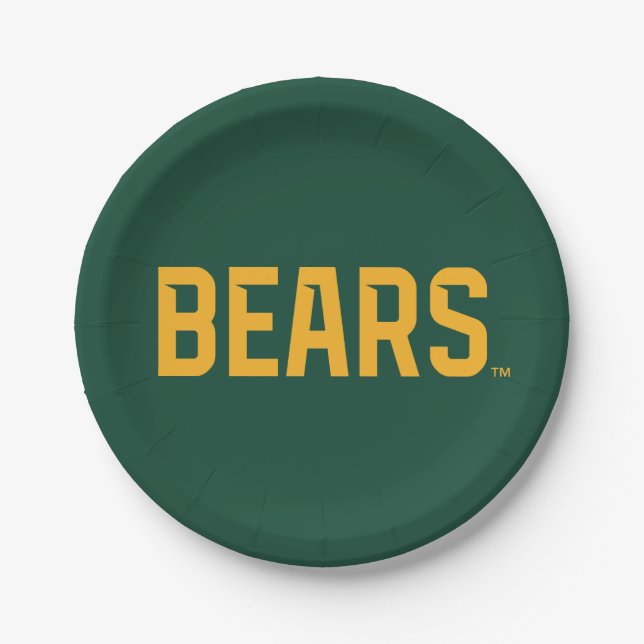 Baylor University BEARS Wordmark Paper Plates (Front)