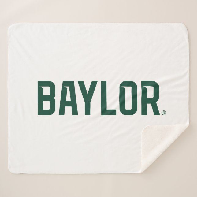 Baylor University BEARS Wordmark Sherpa Blanket (Front (Horizontal))