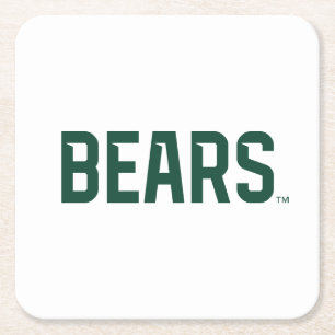 Baylor University BEARS Wordmark Square Paper Coaster