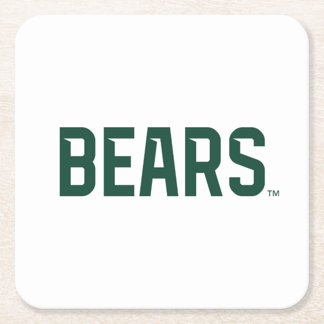 Baylor University BEARS Wordmark Square Paper Coaster (Front)