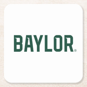Baylor University BEARS Wordmark Square Paper Coaster