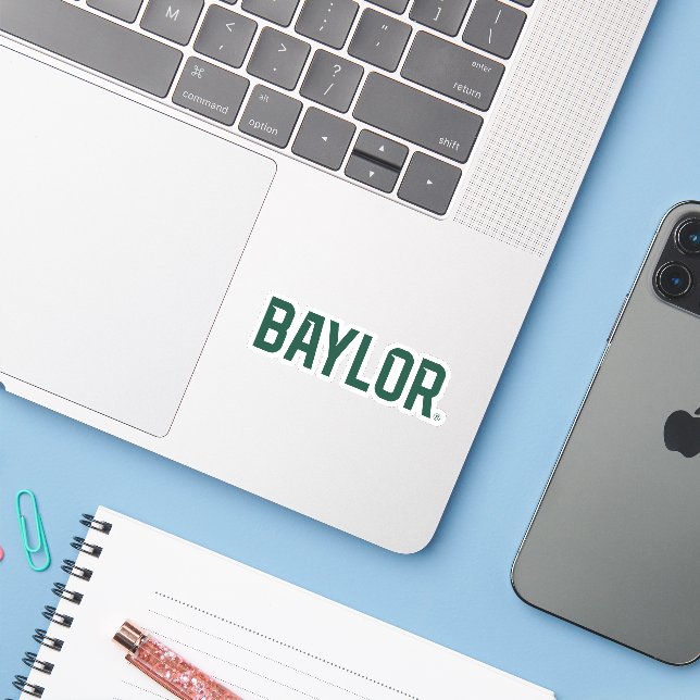 Baylor University BEARS Wordmark Sticker (Laptop w/ iPhone)