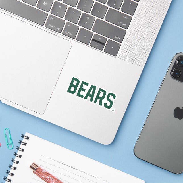 Baylor University BEARS Wordmark Sticker (Laptop w/ iPhone)