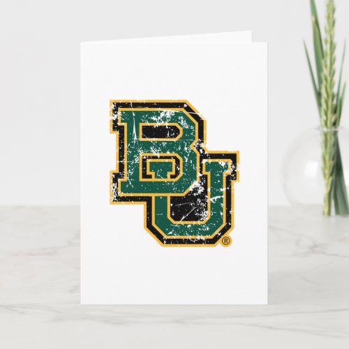 Baylor University Block Letters Distressed Card