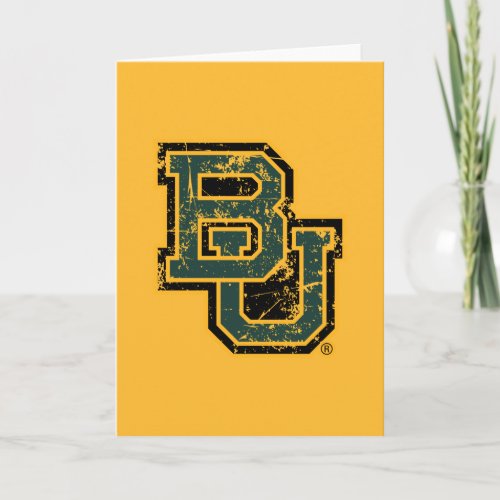 Baylor University Block Letters Distressed Card