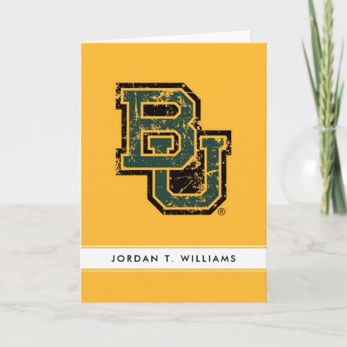 Baylor University Block Letters Distressed Card