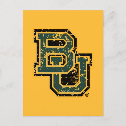 Baylor University Block Letters Distressed Invitation Postcard