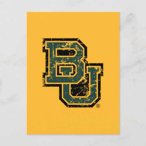 Baylor University Block Letters Distressed Invitation Postcard