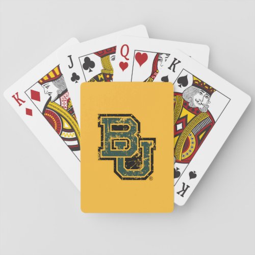 Baylor University Block Letters Distressed Poker Cards