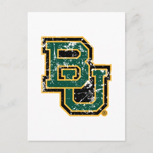 Baylor University Block Letters Distressed Postcard