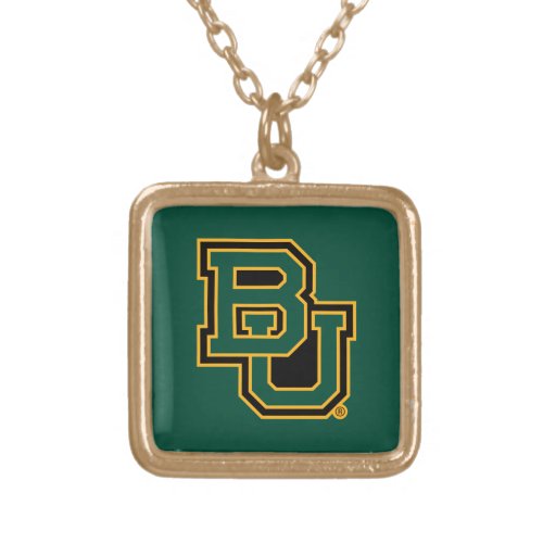 Baylor University Block Letters Gold Plated Necklace