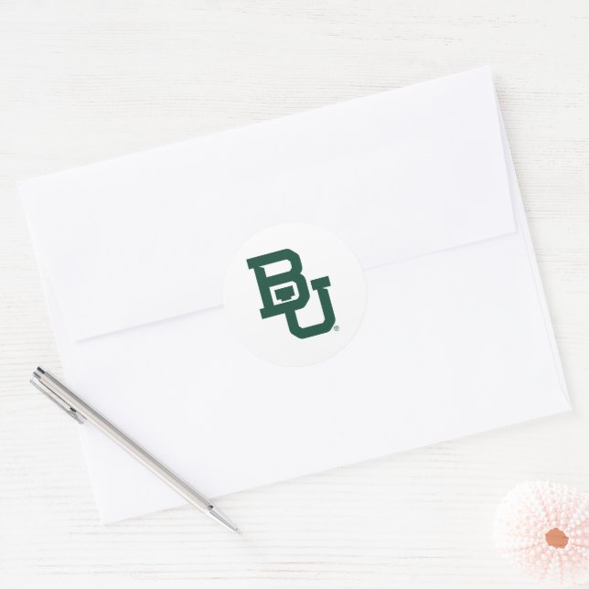 Baylor University BU Logo Classic Round Sticker (Envelope)