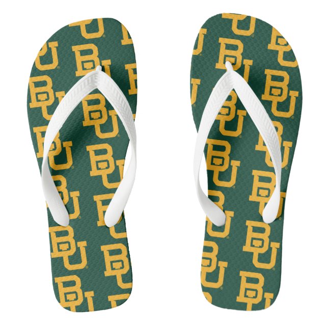 Baylor University BU Logo Flip Flops (Footbed)