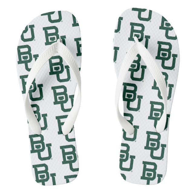 Baylor University BU Logo Flip Flops (Footbed)