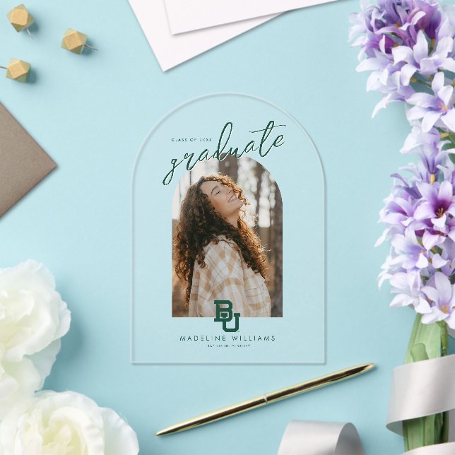 Baylor University BU Logo Graduation Acrylic Invitations (Insitu (Wedding))