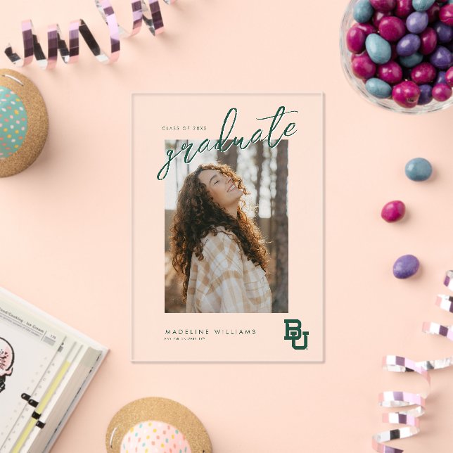 Baylor University BU Logo Graduation Acrylic Invitations (Insitu (Celebration))