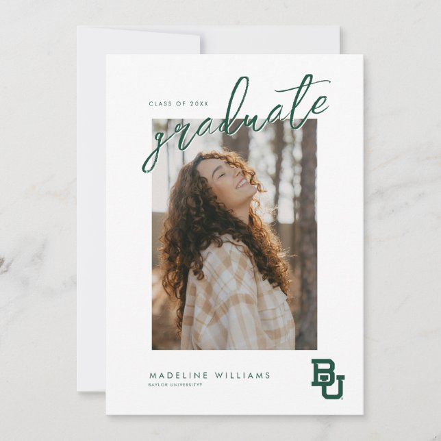 Baylor University BU Logo Graduation Announcement (Front)