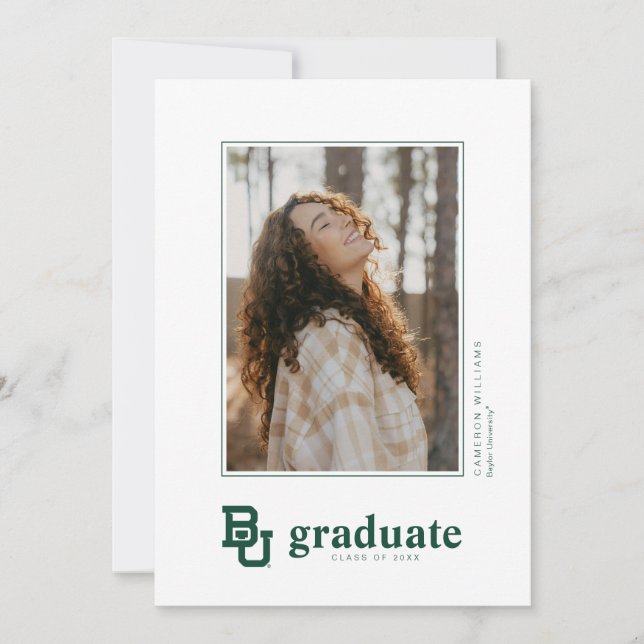 Baylor University BU Logo Graduation Announcement (Front)