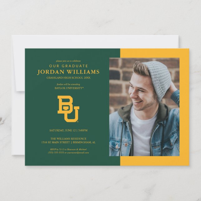Baylor University BU Logo Graduation Announcement (Front)