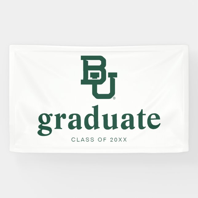 Baylor University BU Logo Graduation Banner (Horizontal)