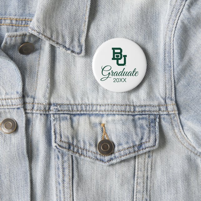Baylor University BU Logo Graduation Button (In Situ)