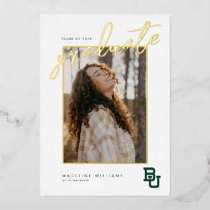 Baylor University BU Logo Graduation Foil Invitation