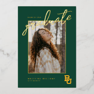 Baylor University BU Logo Graduation Foil Invitation
