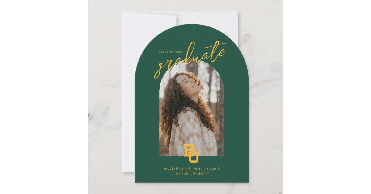 Baylor University BU Logo Graduation Invitation | Zazzle