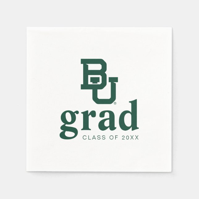 Baylor University BU Logo Graduation Napkins (Front)