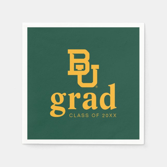 Baylor University BU Logo Graduation Napkins (Front)