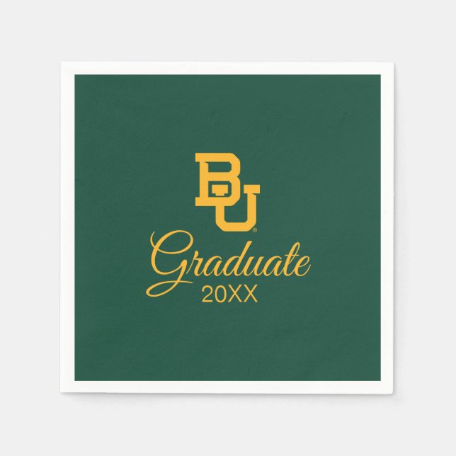 Baylor University BU Logo Graduation Napkins (Front)